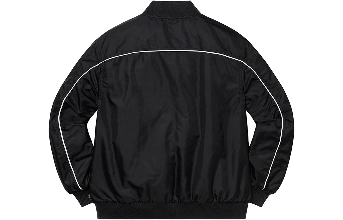 Куртка Supreme FW20 College Baseball Jacket (черно-белая) — фото 5