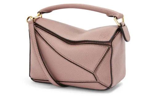 LOEWE Puzzle Goatskin Geometric Bag, Puzzle Bag, Shoulder Bag, Crossbody Bag, Handbag Mini Women's Deep Blush