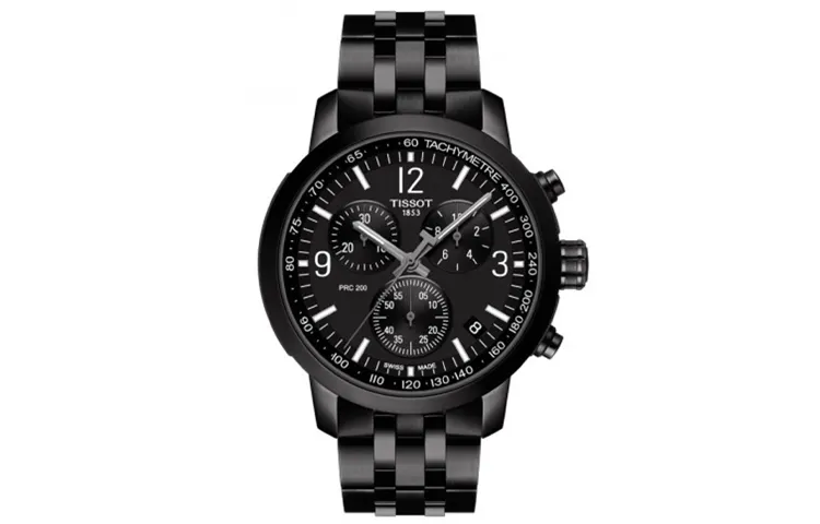 TISSOT PRC 200 Junchi Collection Quartz Movement Men's Watches Watch 43mm Black Dial Stainless Steel Watchband