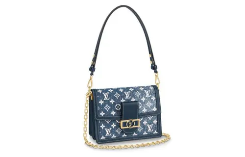 LOUIS VUITTON Dauphine Denim Dafne Handbag, Shoulder Bag Medium Women's Blue