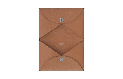 HERMES Sheepskin Card Holder Card Holder Regular Women's Cow Leather Paper