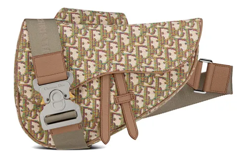 DIOR Saddle Embroidery Fanny Pack, Sling Bag, Saddle Bag, Shoulder Bag, Crossbody Bag Men's Khaki