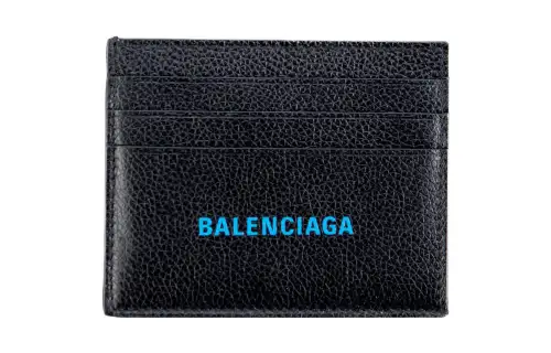 Balenciaga Grain Calfskin Wallet, Card Holder Men's Black