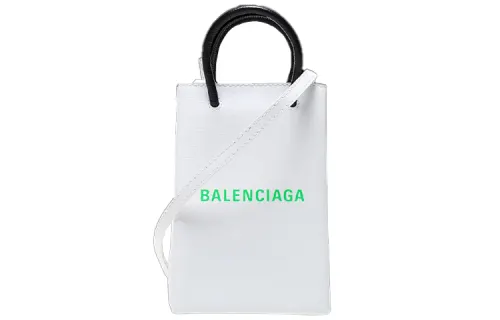 Balenciaga Leather Tote Bag, Shopping Bag, Cell Phone Pouch, Crossbody Bag, Handbag, Shoulder Bag Regular Women's White