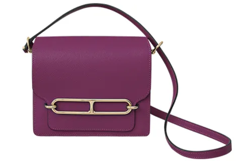 HERMES Roulis Evercolor Calfskin Pig Nose Bag, Shoulder Bag, Crossbody Bag 18 Women's Purple