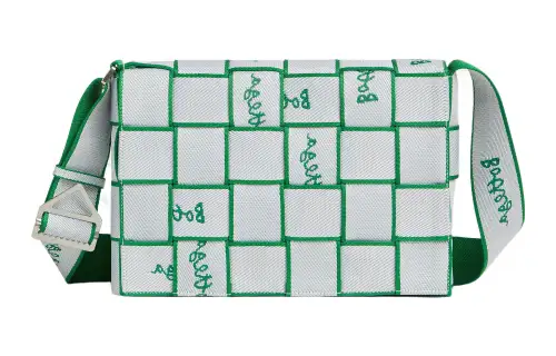 Bottega Veneta Polyester Crossbody Bag, Shoulder Bag Medium Unisex White/Parrot Green