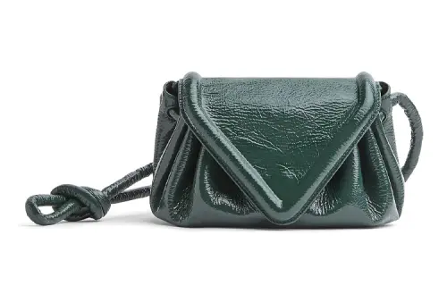 Bottega Veneta Leather Clutch Women's Dark Green