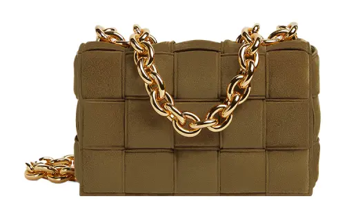 Bottega Veneta CASSETTE Pillow Bag Calfskin Handbag Women's Acorn Brown