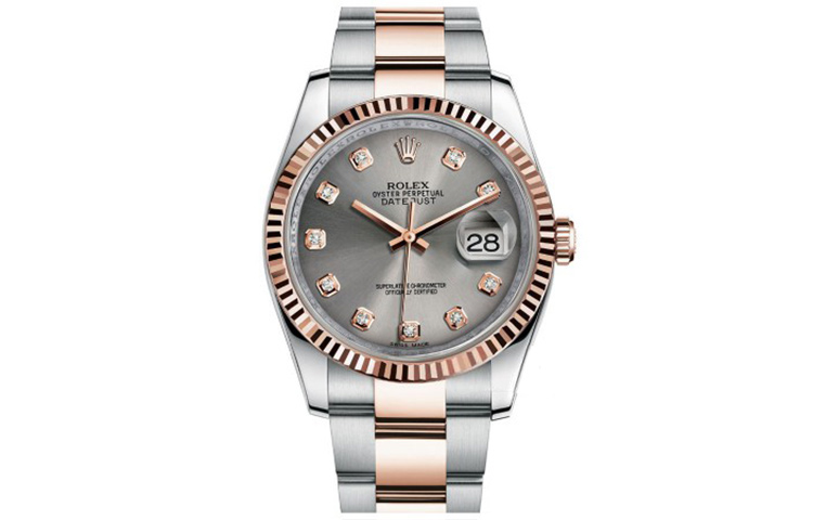 ROLEX Datejust Collection Automatic Mechanical Movement Men's Watches Watch 36mm Gray Dial Stainless Steel Case