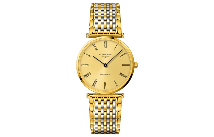 LONGINES Jialan Collection Automatic Mechanical Movement 30m Waterproof Unisex Watch 36mm Gold Dial