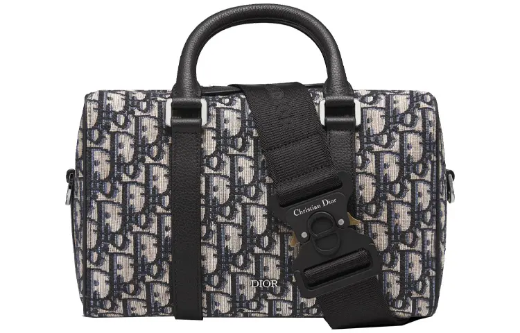 DIOR Lingot Calfskin Travel Bag, Shoulder Bag, Crossbody Bag, Handbag Men's Beige/Black