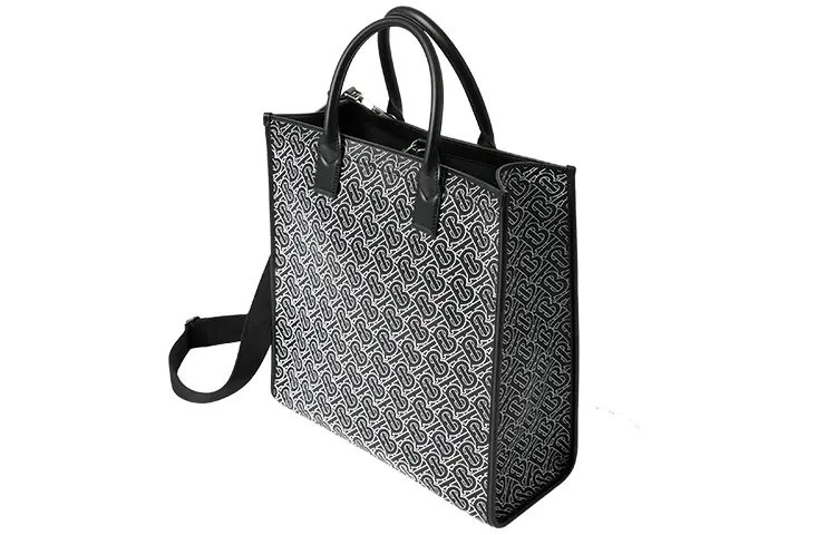 Burberry Leather Tote Bag, Shopping Bag, Shoulder Bag, Crossbody Bag, Handbag Regular Men's Black