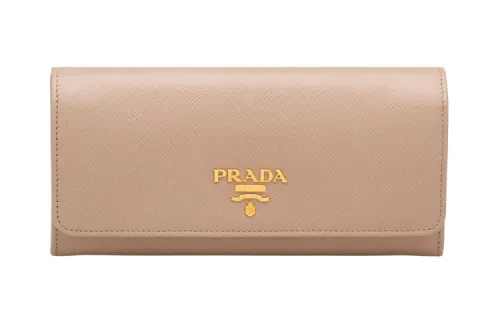 PRADA Flap Leather Wallet Women's Fire Red