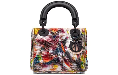 DIOR Yukimasa Ida Collaboration Lady Dior Sheepskin And Silicone Appliqué Shoulder Bag, Crossbody Bag, Handbag Mini