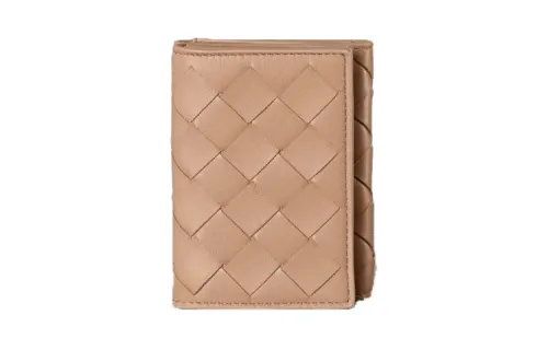 Bottega Veneta Sheepskin Wallet Women's Khaki