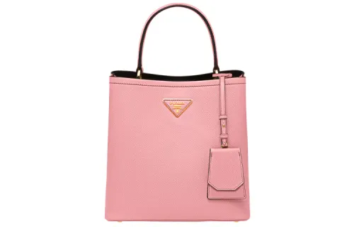 PRADA Saffiano Leather One Shoulder Handbag Medium Women's Petal Pink