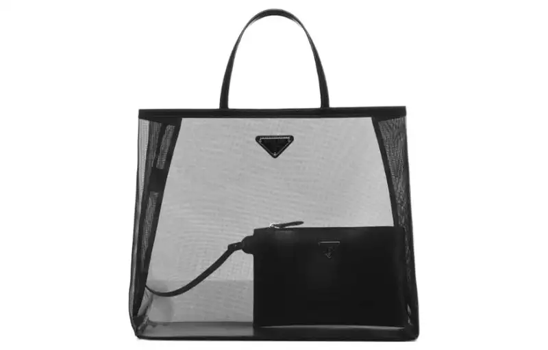 PRADA Mesh Handbag Women's Black