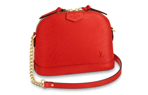 LOUIS VUITTON Alma Epi Leather Dome Bag, Shoulder Bag, Crossbody Bag Mini Women's Red
