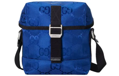 GUCCI Off The Grid Recycled Nylon With Leather Shoulder Bag, Crossbody Bag Unisex Blue & Black