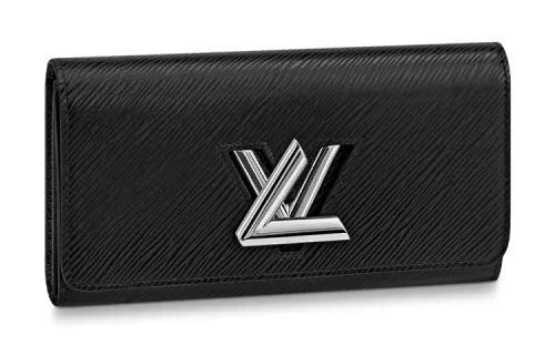 LOUIS VUITTON Cow Leather Coin Purse Unisex Black