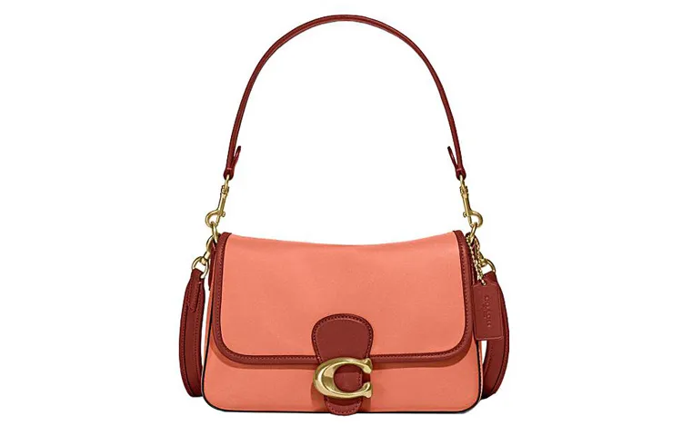 COACH Tabby Cow Leather Handbag, Shoulder Bag, Crossbody Bag Medium Women's Rouge Pink/Brown