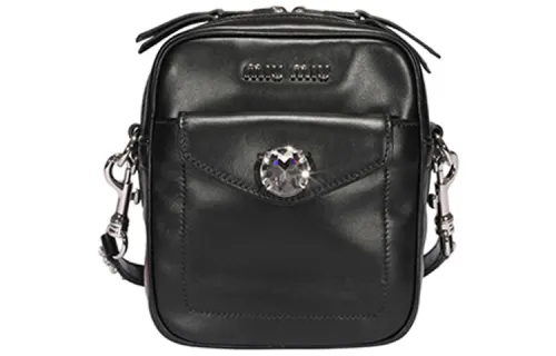MIU MIU Cow Leather Cow Leather One Shoulder Handbag Women's Black