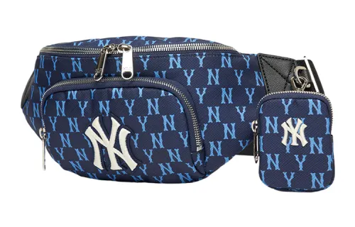 MLB Monogram Collection Polyester Combo Bag, Crossbody Bag, Fanny Pack Regular Unisex Marine Blue