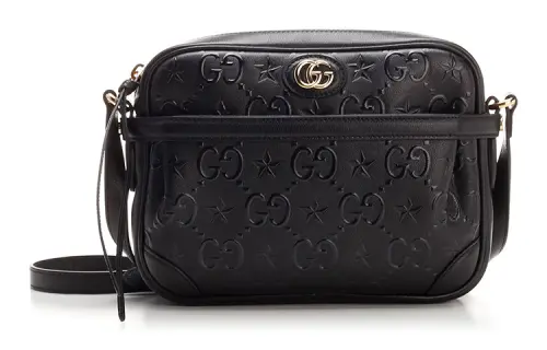 GUCCI Cow Leather Shoulder Bag, Crossbody Bag Small Women's Black