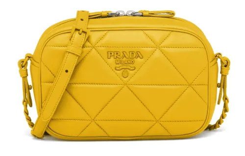 PRADA Sheepskin Crossbody Bag, Shoulder Bag Women's Yellow