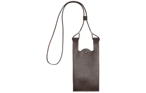 Maison Margiela Goatskin Halter Cell Phone Pouch Unisex Brown