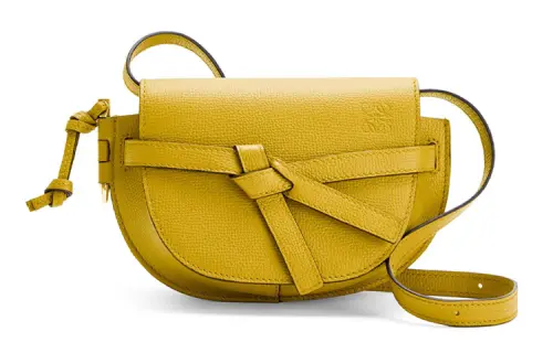 LOEWE Gate Cow Leather Portable Crossbody Bag, Shoulder Bag Women's Yellow