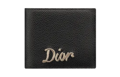 DIOR Cow Leather Card Holder, Wallet Men's Black