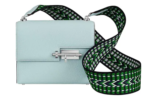 HERMES Verrou Silver Tone Buckle Mysore Goat Skin With Canvas Verrou Bag, Shoulder Bag, Crossbody Bag Mini Women's