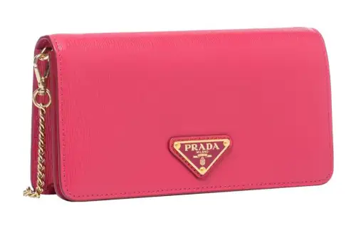 PRADA Calfskin Crossbody Bags Women's Peony Pink
