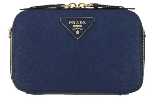 PRADA Saffiano Metal Accessories Leather Fanny Pack Regular Women's Blue