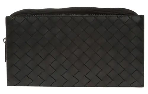 Bottega Veneta Woven Leather Crossbody Bag Women's Black