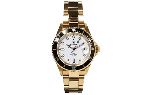A BATHING APE Bape Watch Collection 30m Water Resistant Quartz Movement Metal Strap Watch Unisex