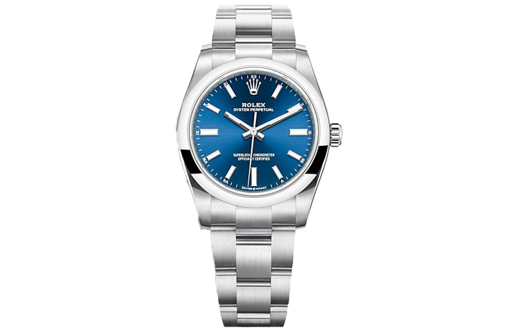 ROLEX Rolex, mechanical mechanism, women's watch, blue dial, watch strap, 34mm