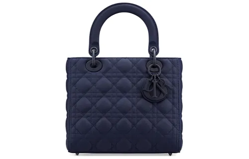 DIOR Lady Dior Matte Cow Leather Handbag, Crossbody Bag, Shoulder Bag Medium Women's Indigo