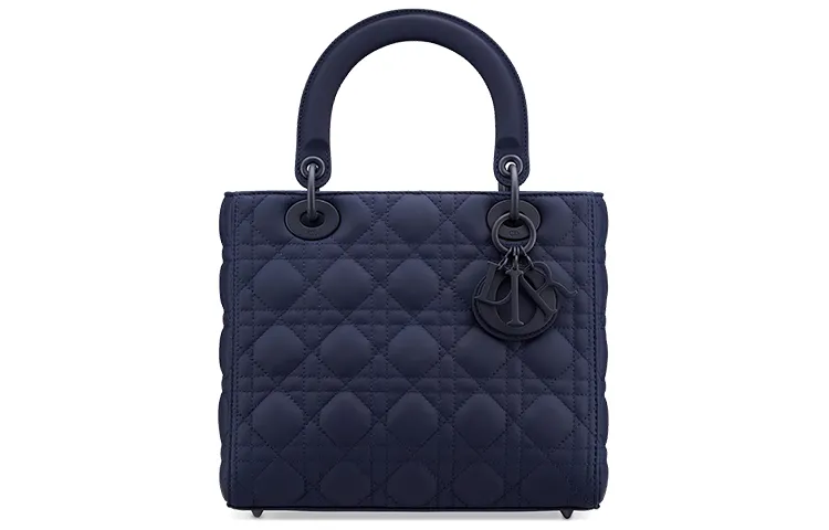 DIOR Lady Dior Matte Cow Leather Handbag, Crossbody Bag, Shoulder Bag Medium Women's Indigo