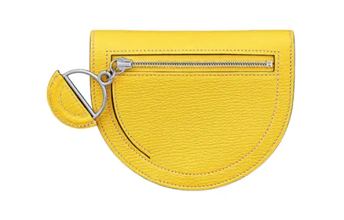 HERMES In The Loop Mysore Goat Skin Pig Nose Short Wallet Women's Naples Yellow