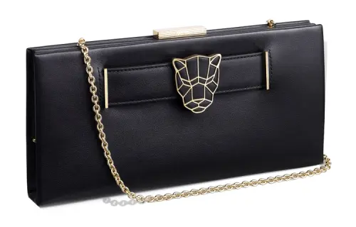 CARTIER PANTHÈRE Calfskin Handheld Shoulder Bag, Crossbody Bag Women's Black