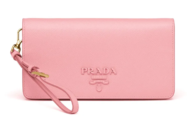 PRADA Saffiano Leather Handbag, Shoulder Bag Women's Bright Pink