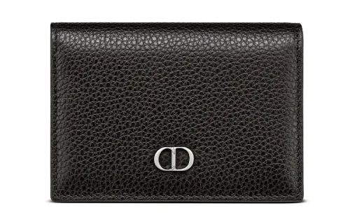 DIOR Cow Leather Business Card Holder, Coin Purse, Card Holder Men's Black