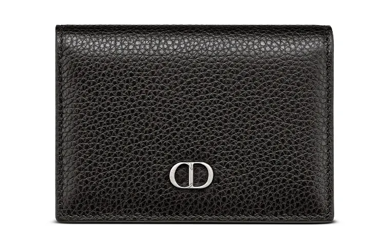 DIOR Cow Leather Business Card Holder, Coin Purse, Card Holder Men's Black