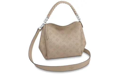 LOUIS VUITTON Mahina Perforated Calfskin Shoulder Bag, Crossbody Bag, Handbag Regular Women's Elephant Gray