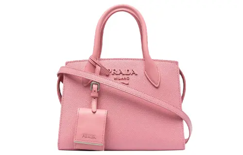 PRADA Solid Color Calfskin Handbag Women's Pink