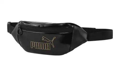 PUMA Artificial Leather Sling Bag, Fanny Pack Regular Women's Black Gold