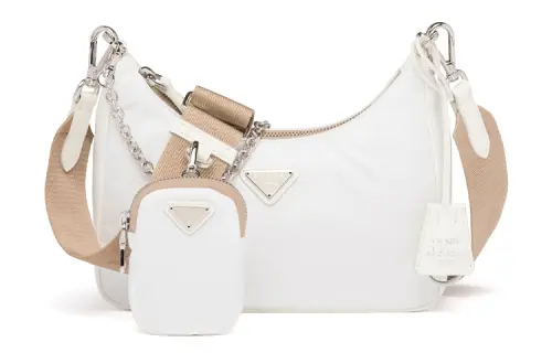 PRADA Re Edition Nylon Shoulder Bag, Crossbody Bag Regular Women's White