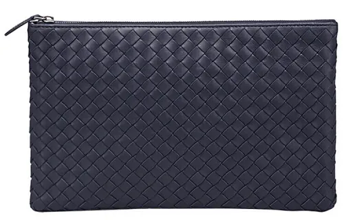 Bottega Veneta Woven Cow Leather Clutch Medium Men's Dark Blue